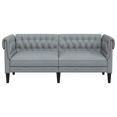 2-personers Chesterfield-sofa stof lysegrå