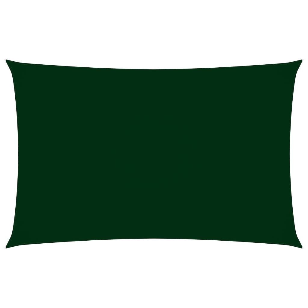 Solsejl 3x6 m rektangulær oxfordstof mørkegrøn billede