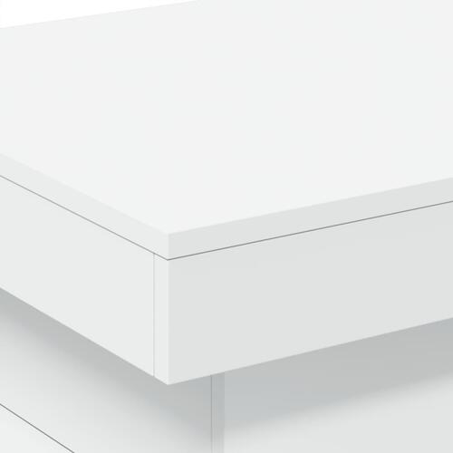 Sofabord med LED-lys 50x50x40 cm hvid