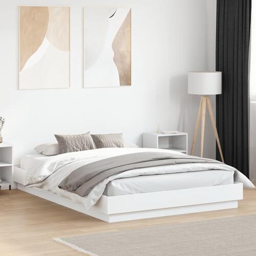 Sengestel 120x200 cm konstrueret træ hvid