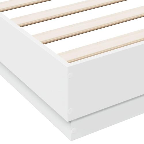 Sengestel 120x200 cm konstrueret træ hvid