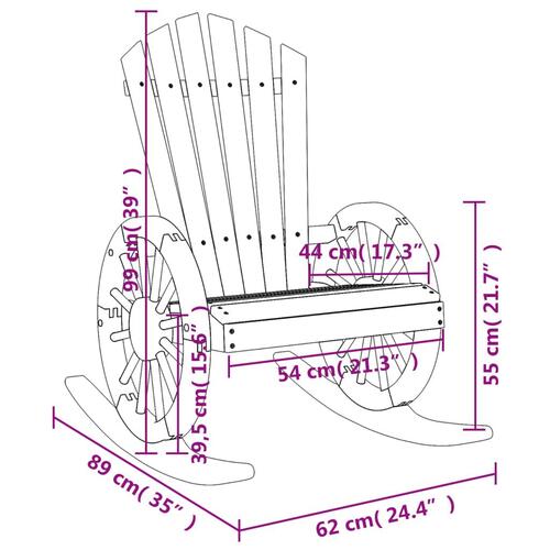 Adirondack-gyngestole 2 stk. massivt grantræ