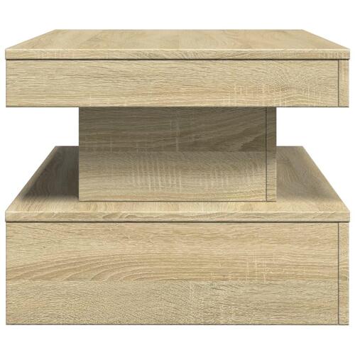 Sofabord med LED-lys 90x50x40 cm sonoma-eg