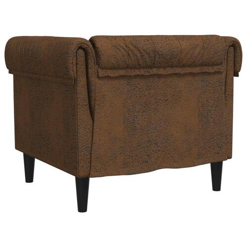Chesterfield-sofastol stof brun