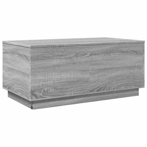 Sofabord med LED-lys 90x50x40 cm grå sonoma-eg