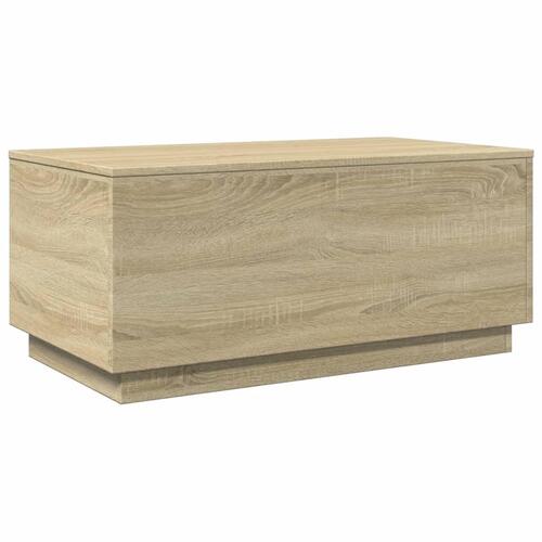 Sofabord med LED-lys 90x50x40 cm sonoma-eg
