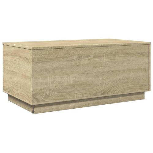 Sofabord med LED-lys 90x50x40 cm sonoma-eg