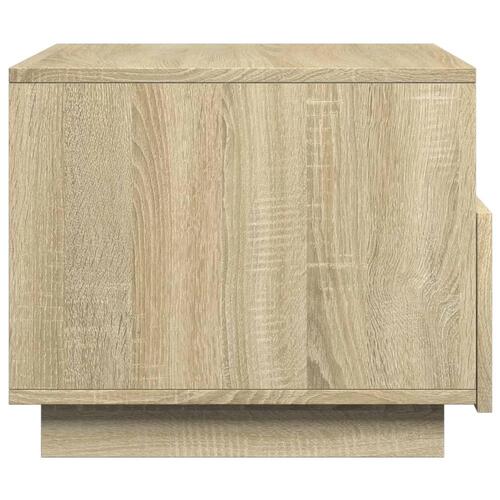 Sofabord med LED-lys 50x49x40 cm sonoma-eg