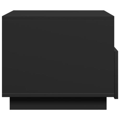 Sofabord med LED-lys 50x49x40 cm sort