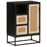 Skænk 55x30x76 cm massivt mangotræ og jern sort