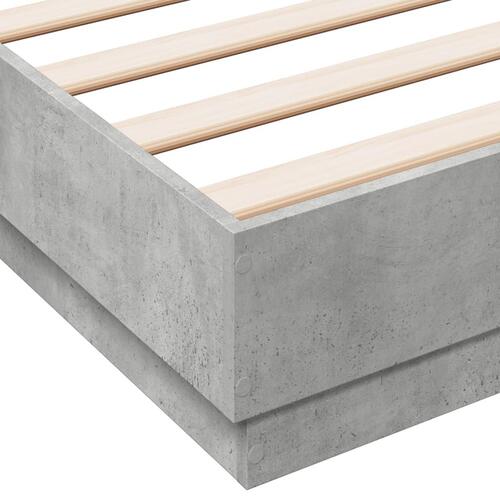 Sengestel 140x190 cm konstrueret træ betongrå