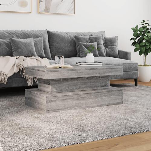 Sofabord med LED-lys 90x50x40 cm grå sonoma-eg