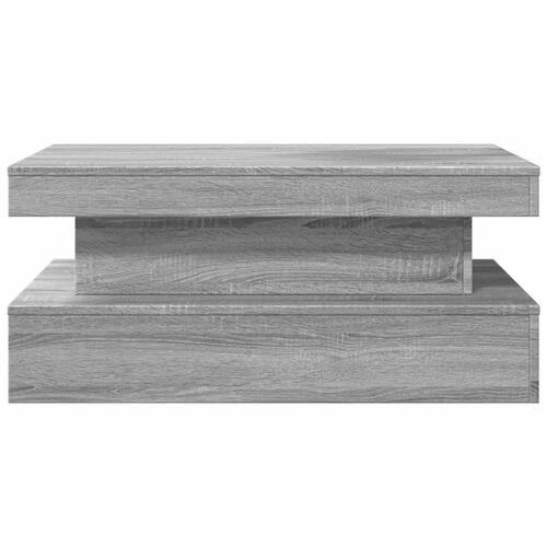 Sofabord med LED-lys 90x50x40 cm grå sonoma-eg