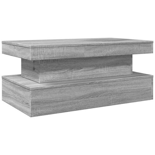 Sofabord med LED-lys 90x50x40 cm grå sonoma-eg