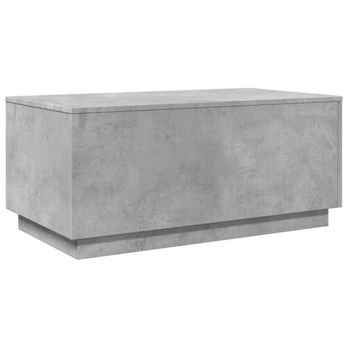 Sofabord med LED-lys 90x50x40 cm betongrå