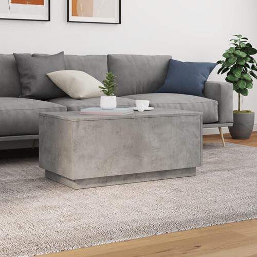 Sofabord med LED-lys 90x50x40 cm betongrå