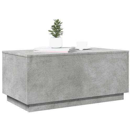 Sofabord med LED-lys 90x50x40 cm betongrå