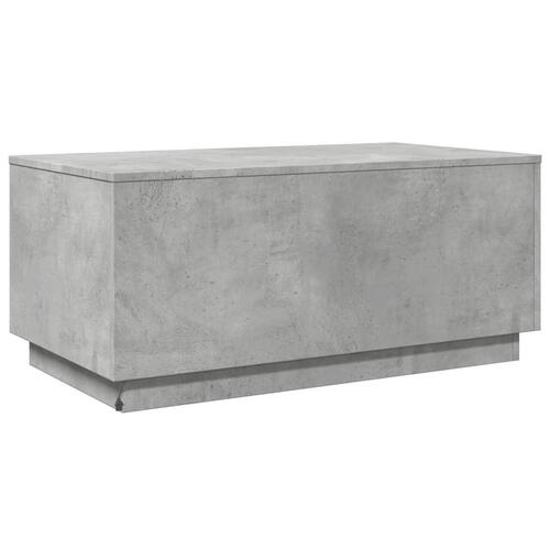 Sofabord med LED-lys 90x50x40 cm betongrå