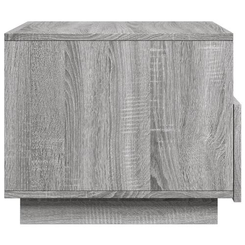 Sofabord med LED-lys 50x49x40 cm grå sonoma-eg