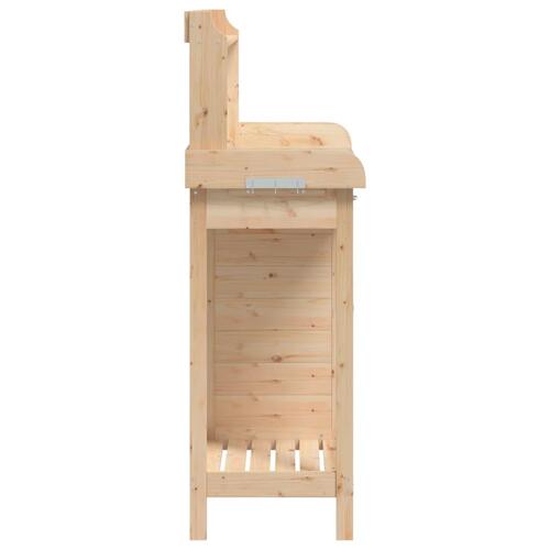 Pottebænk med skab 110,5x45x124,5 cm massivt grantræ
