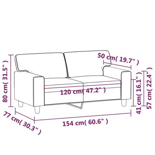 2-personers sofa 120 cm kunstlæder cappuccino