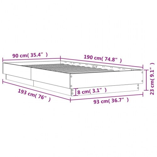 Sengeramme 90 x 190 cm - sort