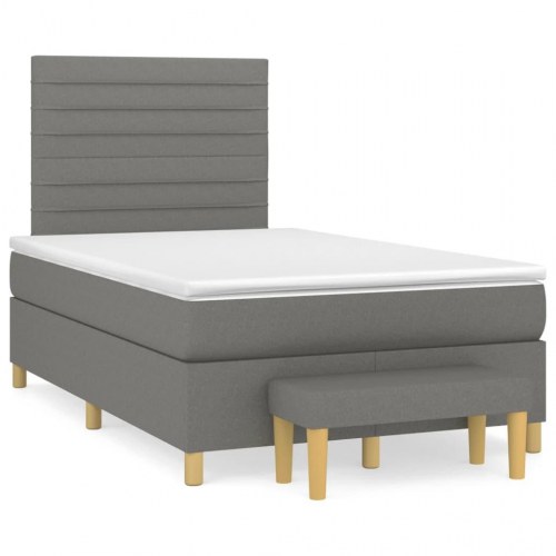 Kontinentalseng med madras 120x190 cm - stof, sort