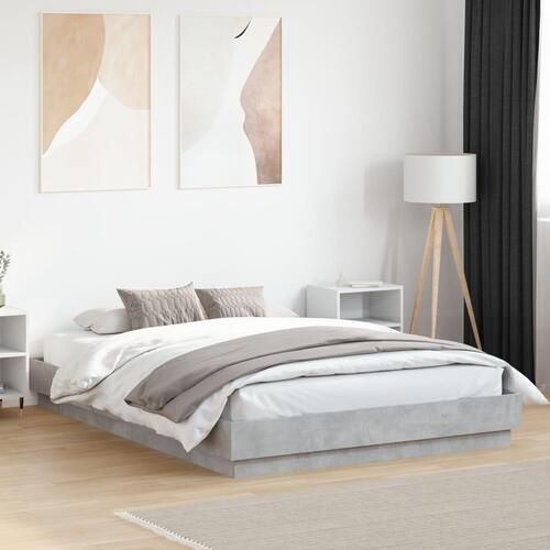 Sengestel 160x200 cm konstrueret træ betongrå