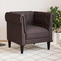 Chesterfield-sofastol stof mørkebrun