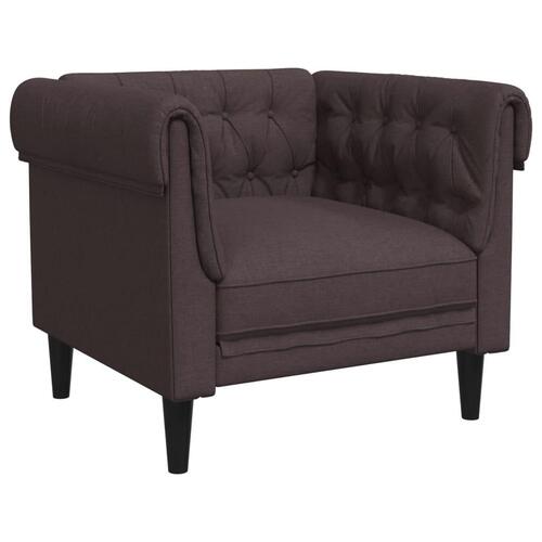 Chesterfield-sofastol stof mørkebrun