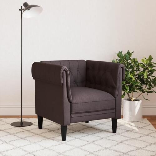 Chesterfield-sofastol stof mørkebrun