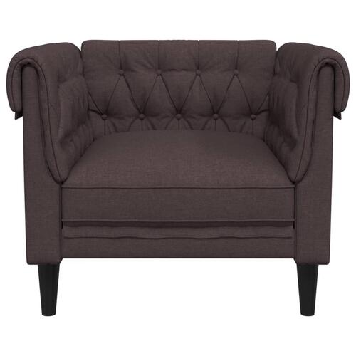Chesterfield-sofastol stof mørkebrun