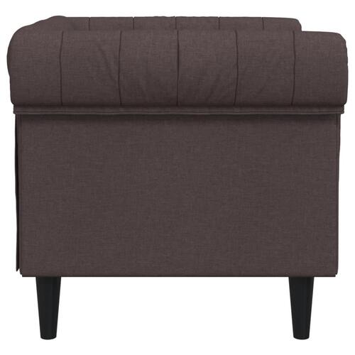 Chesterfield-sofastol stof mørkebrun