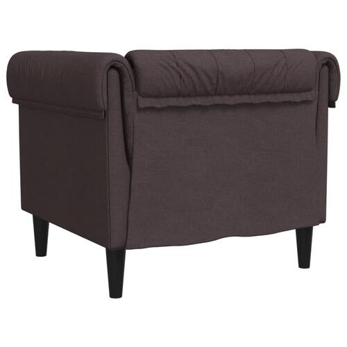 Chesterfield-sofastol stof mørkebrun