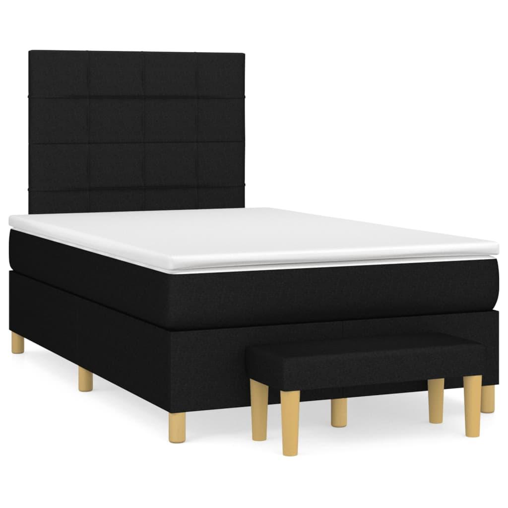 Kontinentalseng med madras 120x190 cm stof sort billede