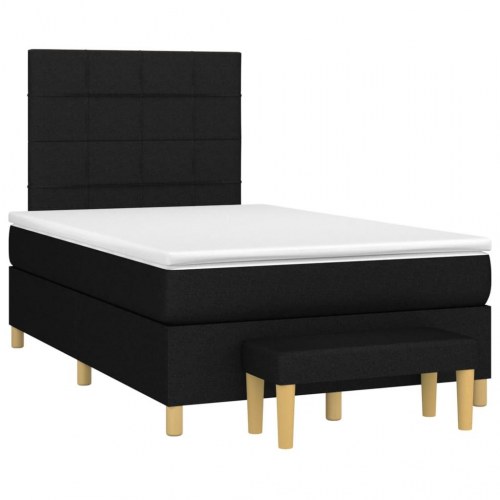 Kontinentalseng med madras 120x190 cm - stof, sort