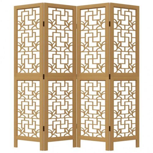 Rumdeler 4 paneler massivt kejsertræ brun