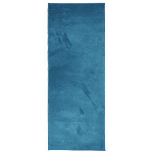 Gulvtæppe OVIEDO 80x200 cm kort luv turkis