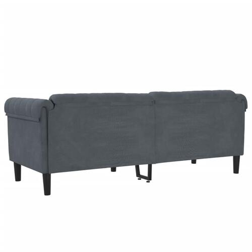 3-personers sofa velour mørkegrå