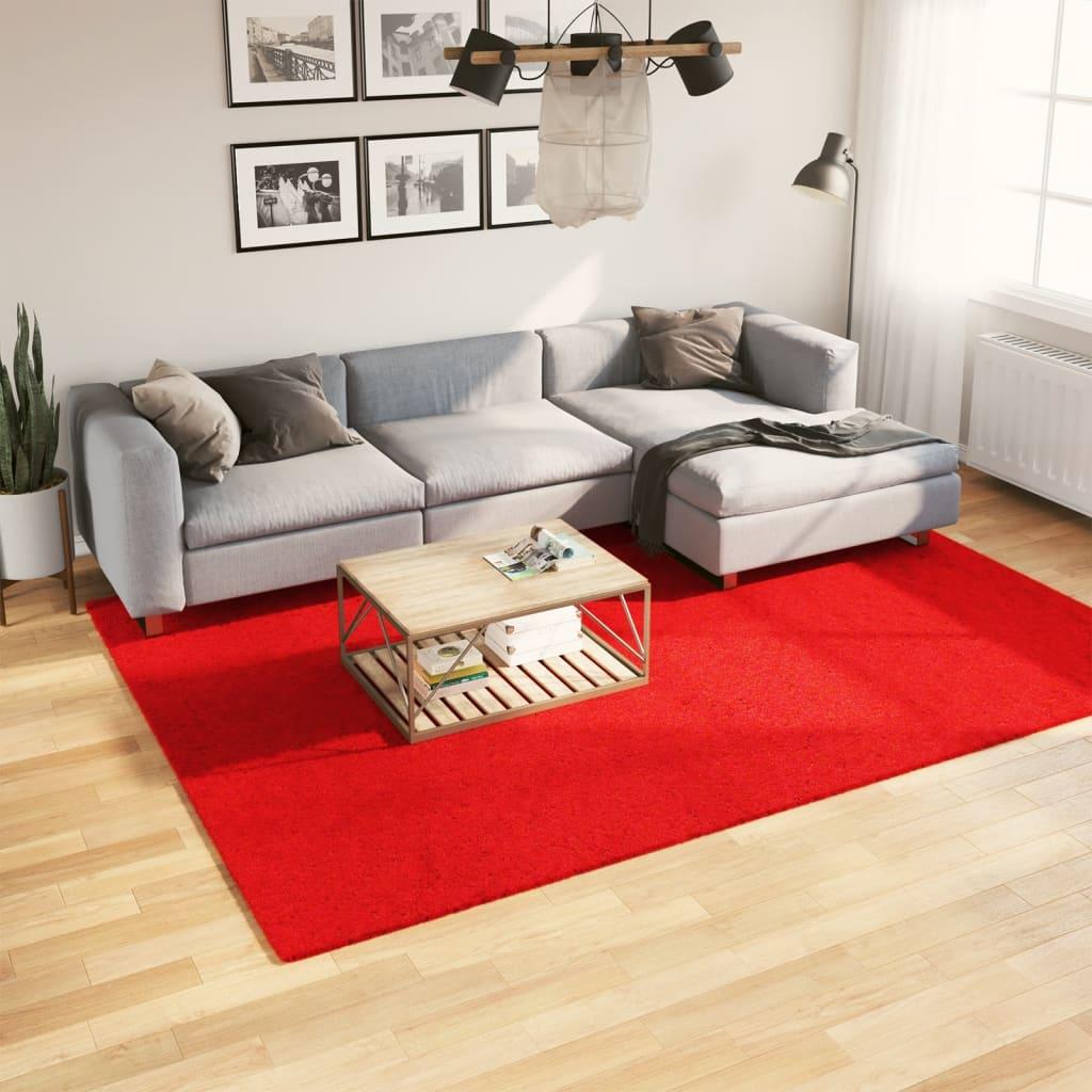 Gulvtæppe OVIEDO 200x280 cm kort luv rød