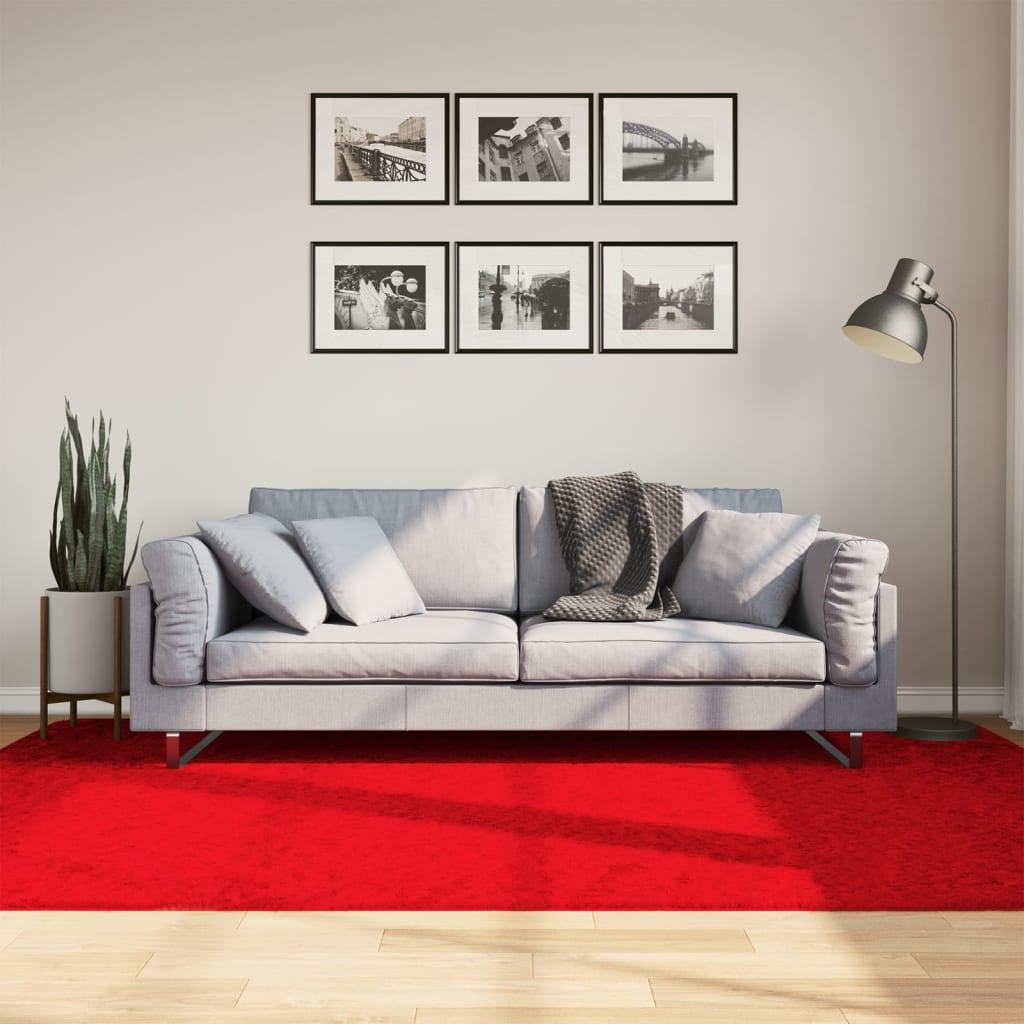 Gulvtæppe OVIEDO 160x230 cm kort luv rød