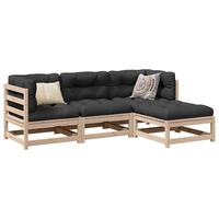 Sofasæt til haven 4 dele massivt fyrretræ