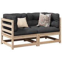Sofasæt til haven 2 dele massivt fyrretræ