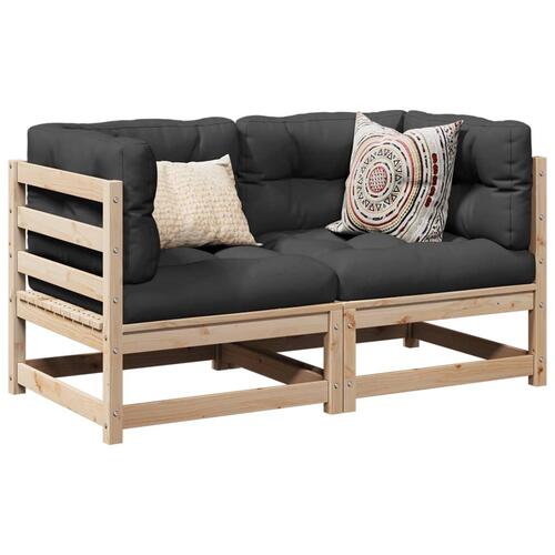 Sofasæt til haven 2 dele massivt fyrretræ