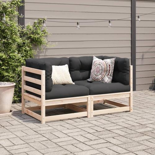 Sofasæt til haven 2 dele massivt fyrretræ