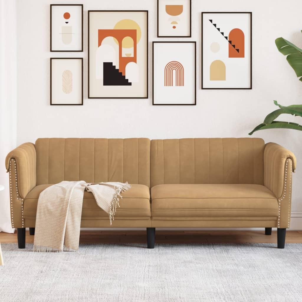 3-personers sofa imiteret ruskind brun