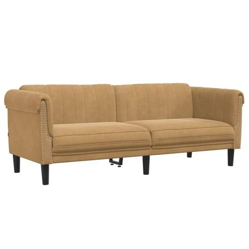 3-personers sofa imiteret ruskind brun