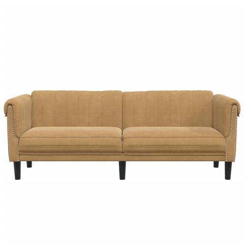 3-personers sofa imiteret ruskind brun