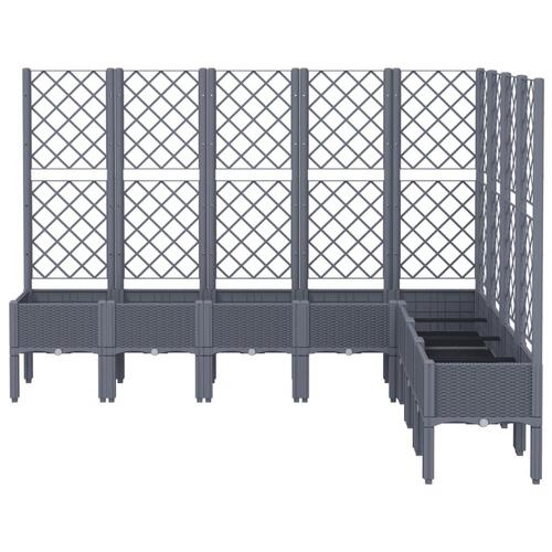 Plantekasse med espalier 200x160x142 cm PP blågrå