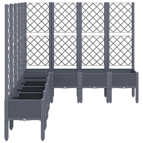 Plantekasse med espalier 200x160x142 cm PP blågrå